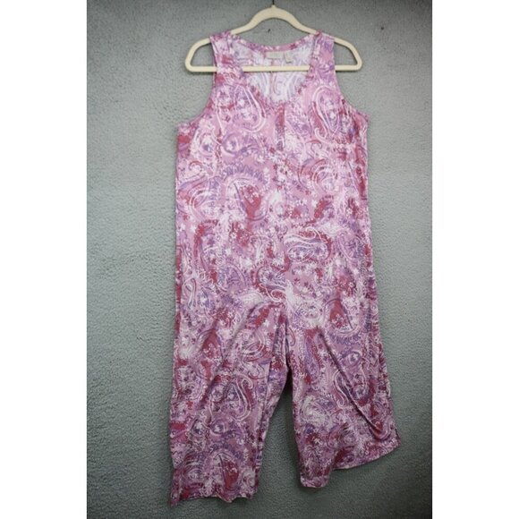 LOGO by Lori Goldstein Sleeveless Wide Leg Jumpsuit-Size Medium-Pockets - Picture 1 of 7